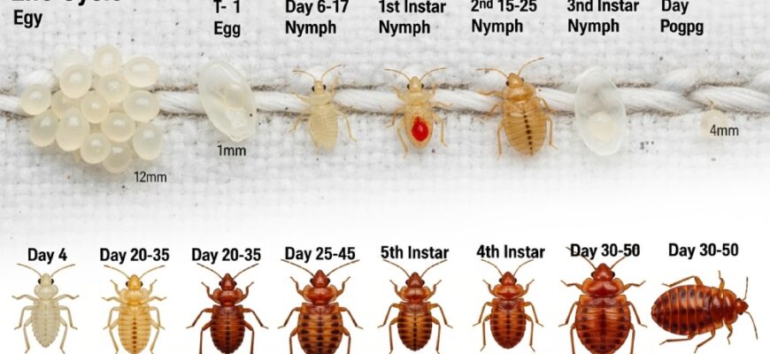 Жизненный цикл развития клопа