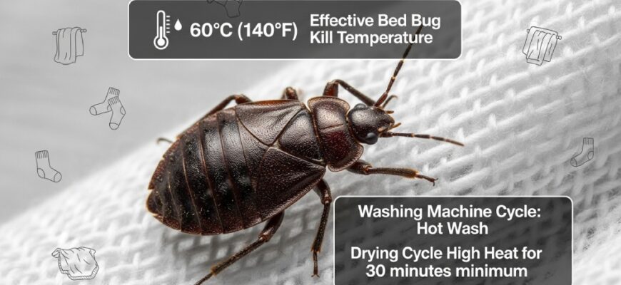 При какой температуре стирки умирают клопы